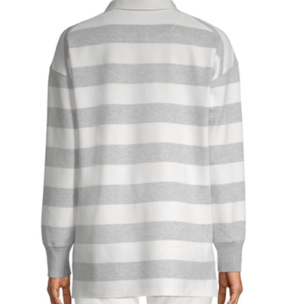 Lafayette 148 New York Antonia Striped High-Low Top - Picture 10 of 10
